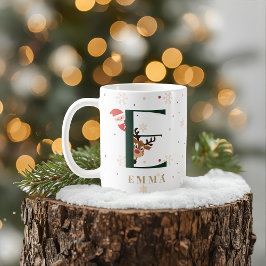 Personalized Christmas Monogram E Mug Koffiemok