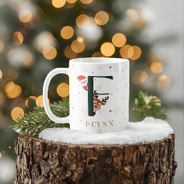 Personalized Christmas Monogram F Mug Koffiemok