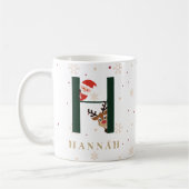 Personalized Christmas Monogram H Mug Koffiemok (Links)