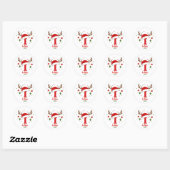 Personalized Christmas Monogram I Santa Hat Ronde Sticker (Vel)