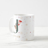 Personalized Christmas Monogram J Mug Koffiemok (Voorkant links)