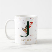Personalized Christmas Monogram J Mug Koffiemok (Links)