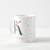 Personalized Christmas Monogram K Mug Koffiemok (Voorkant links)