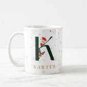 Personalized Christmas Monogram K Mug Koffiemok (Links)