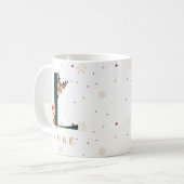 Personalized Christmas Monogram L Mug Koffiemok (Voorkant links)