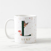 Personalized Christmas Monogram L Mug Koffiemok (Links)
