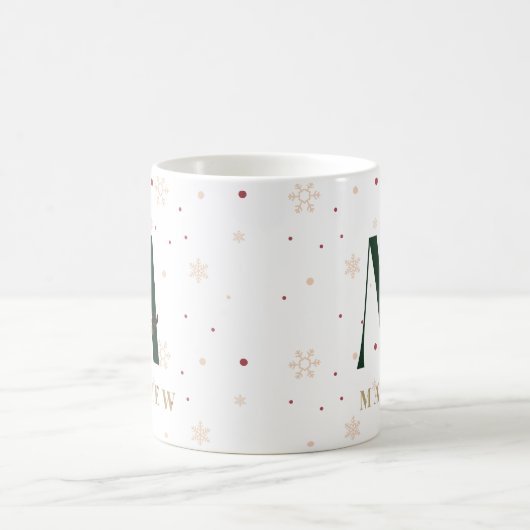 Personalized Christmas Monogram M Mug Koffiemok (Center)