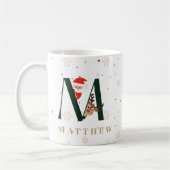Personalized Christmas Monogram M Mug Koffiemok (Links)
