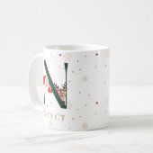 Personalized Christmas Monogram N Mug Koffiemok (Voorkant links)