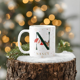 Personalized Christmas Monogram N Mug Koffiemok