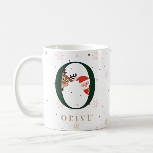 Personalized Christmas Monogram O Mug Koffiemok (Links)