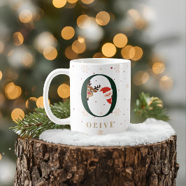 Personalized Christmas Monogram O Mug Koffiemok
