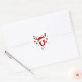 Personalized Christmas Monogram O Santa Hat Ronde Sticker (Envelop)