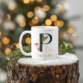 Personalized Christmas Monogram P Mug Koffiemok