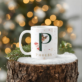 Personalized Christmas Monogram P Mug Koffiemok