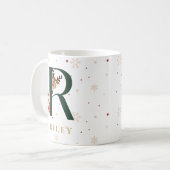 Personalized Christmas Monogram R Mug Koffiemok (Voorkant links)