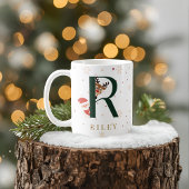 Personalized Christmas Monogram R Mug Koffiemok