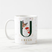 Personalized Christmas Monogram U Mug Koffiemok (Links)