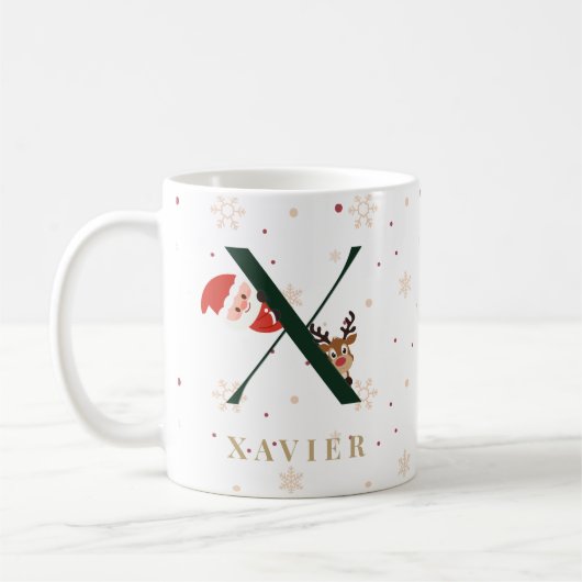 Personalized Christmas Monogram X Mug Koffiemok (Links)