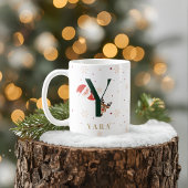 Personalized Christmas Monogram Y Mug Koffiemok