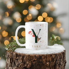 Personalized Christmas Monogram Y Mug Koffiemok