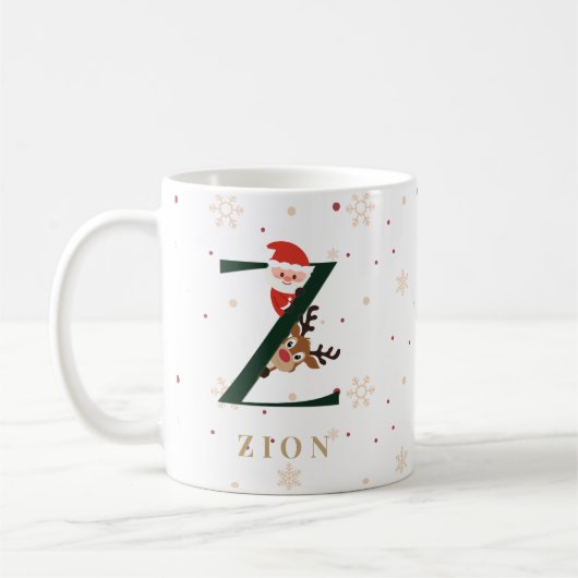 Personalized Christmas Monogram Z Mug Koffiemok (Links)