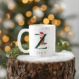 Personalized Christmas Monogram Z Mug Koffiemok