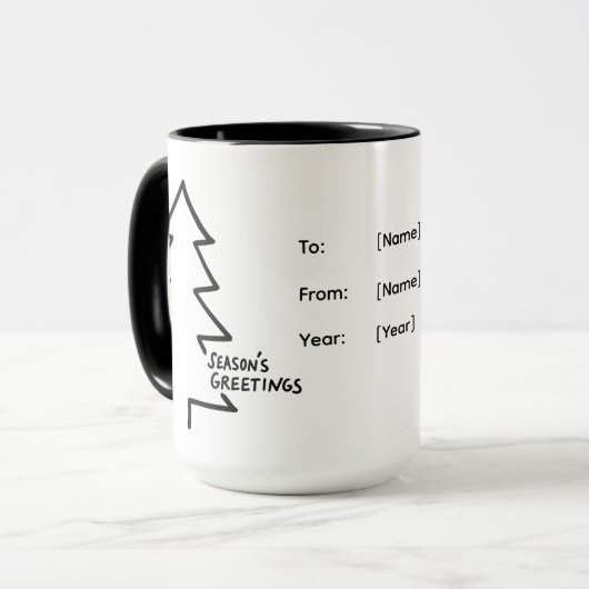 Personalized Christmas Mug – Season’s Greetings Mok (Voorkant links)