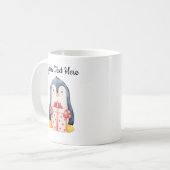 Personalized Christmas Mug With A Cute Penguin Koffiemok (Voorkant links)