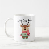 Personalized Christmas Mug With A Cute Reindeer Koffiemok (Links)