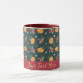 Personalized Christmas Mug with Oranges and Holly Mok (Midden)