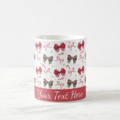 Personalized Christmas Mug With Red and Green Bows Koffiemok (Center)