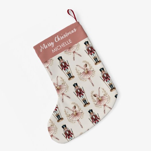 Personalized Christmas Nutcracker & Ballerina      Kleine Kerstsok (Achterkant (Hangend))