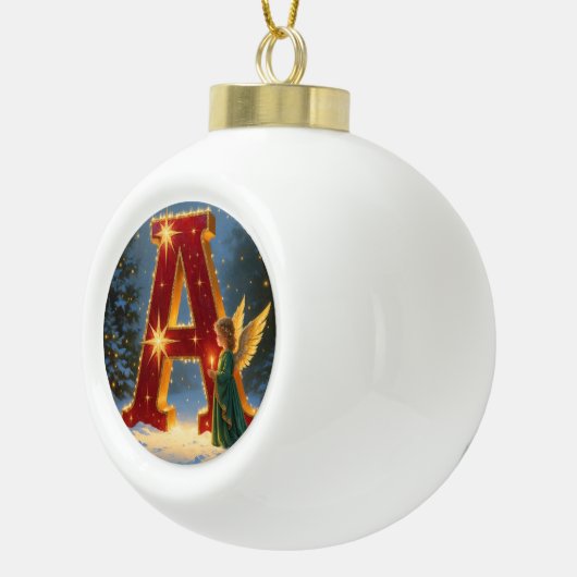 Personalized Christmas Ornament – Letter A Ceramic (Rechts)