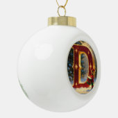 Personalized Christmas Ornament – Letter D Ceramic (Links)