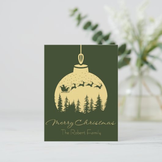 Personalized Christmas ornaments design post card Feestdagenkaart (Staand voorkant)