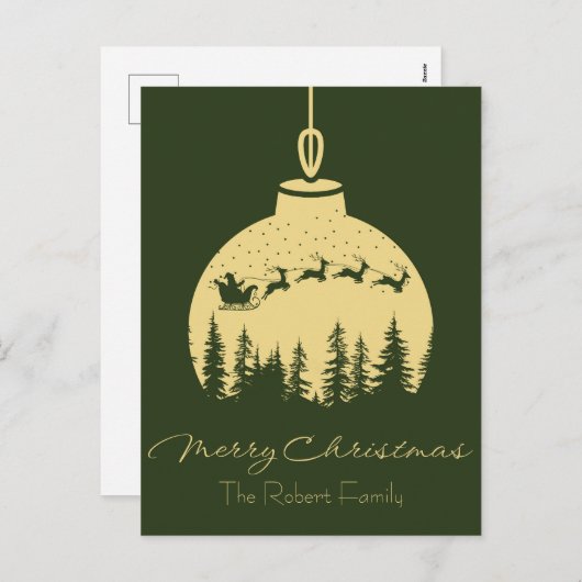 Personalized Christmas ornaments design post card Feestdagenkaart (Voorkant / Achterkant)