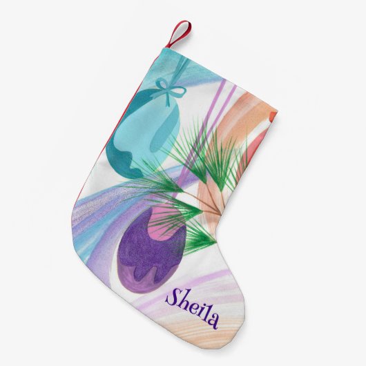 Personalized Christmas Ornaments Stocking Kleine Kerstsok (Voorkant (Hangend))