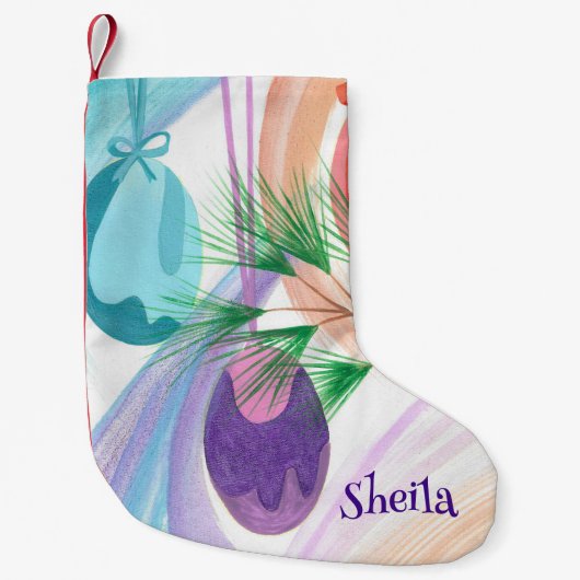 Personalized Christmas Ornaments Stocking Kleine Kerstsok (Voorkant)