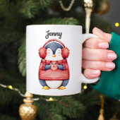 Personalized Christmas Penguin Mug Koffiemok