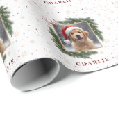 Personalized Christmas Pet Photo – Holiday Cadeaupapier (Rol Hoek)