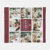 Personalized Christmas Photo Collage  Fleece Deken (Voorkant (Horizontaal))