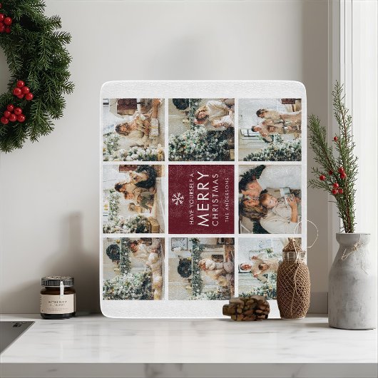 Personalized Christmas Photo Collage Snijplank