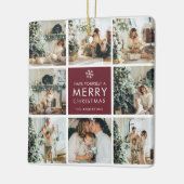 Personalized Christmas Photo Keramisch Ornament (Links)