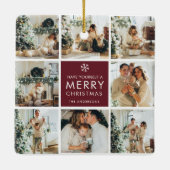 Personalized Christmas Photo Keramisch Ornament (Achterkant)