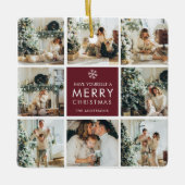 Personalized Christmas Photo Keramisch Ornament (Voorkant)