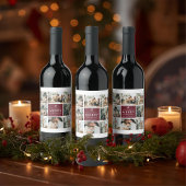 Personalized Christmas Photo  Wijn Etiket
