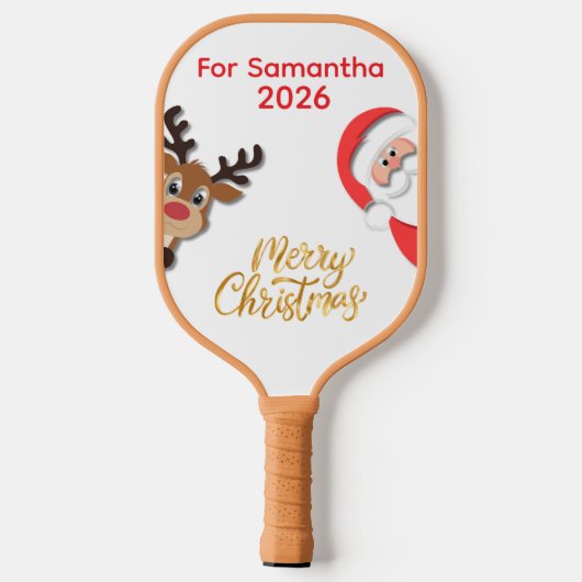 Personalized Christmas Pickleball Paddle 2026 (Achterkant)