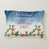Personalized Christmas Pillow Duo Love Elephants Accent Kussen (Achterkant)
