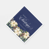 Personalized Christmas Poinsettia blue  Servet (Hoek)